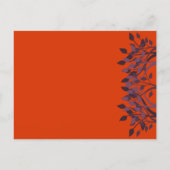 Tafelkarten für Pflaumen und Orange-Blätter Postkarte (Rückseite)