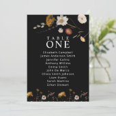 Tafelkarten mit schwarzer Wildblume Einladung (Stehend Vorderseite)