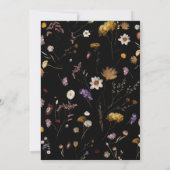 Tafelkarten mit schwarzer Wildblume Einladung (Rückseite)