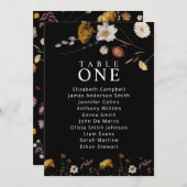 Tafelkarten mit schwarzer Wildblume Einladung (Vorne/Hinten)