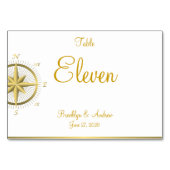 Tafelkarten mit weißen nautischen Hochzeiten, Plat Tischnummer (Rückseite)