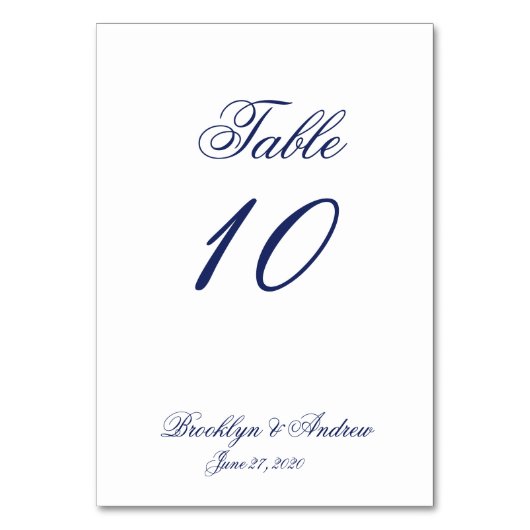 Tafelkarten mit weißen nautischen Hochzeiten, Plat Tischnummer (Vorderseite)