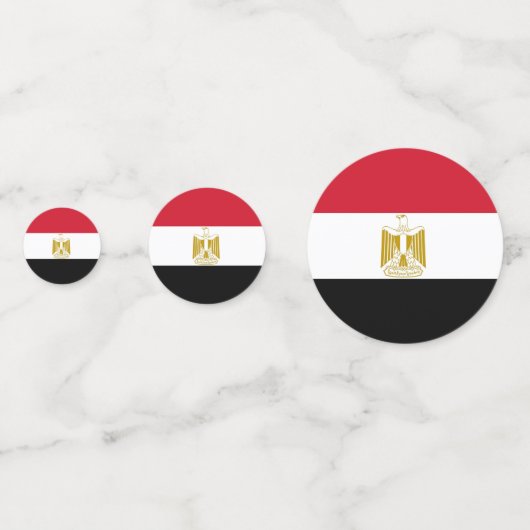 Tafelkonfetti mit ägyptischer Flagge Konfetti (Rückseiten)