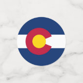 Tafelkonfetti mit der Flagge Colorado, USA Konfetti (Klein Vorderseite)