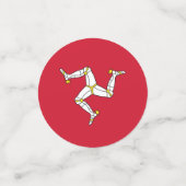 Tafelkonfetti mit der Flagge der Insel Man, Verein Konfetti (Klein Vorderseite)