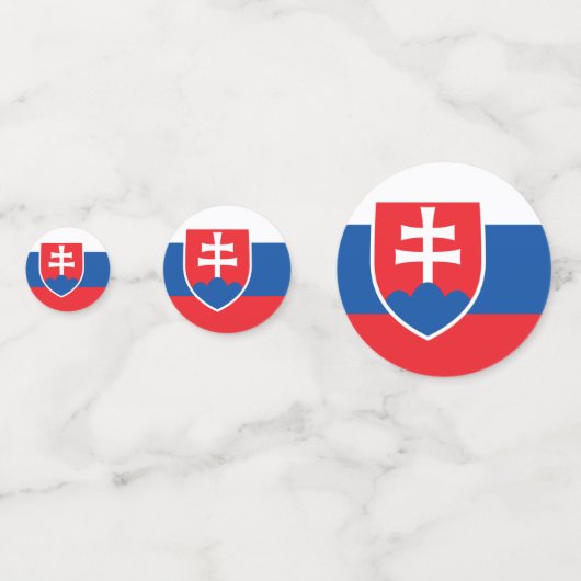 Tafelkonfetti mit der Flagge der Slowakei Konfetti (Vorderseiten)