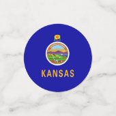 Tafelkonfetti mit der Flagge Kansas, USA Konfetti (Klein Vorderseite)