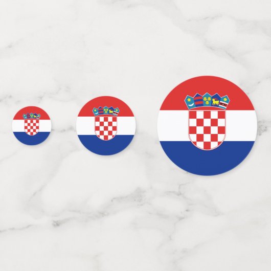 Tafelkonfetti mit der Flagge Kroatiens Konfetti (Rückseiten)