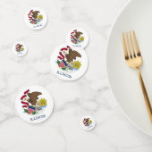 Tafelkonfetti mit der Flagge von Illinois, USA Konfetti (Gruppe)