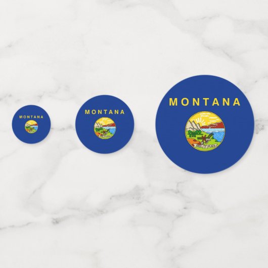 Tafelkonfetti mit der Flagge von Montana Konfetti (Rückseiten)