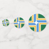 Tafelkonfetti mit der Flagge von Portland, Oregon Konfetti (Rückseiten)