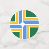 Tafelkonfetti mit der Flagge von Portland, Oregon Konfetti (Klein Vorderseite)