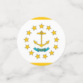 Tafelkonfetti mit der Flagge von Rhode Island, USA Konfetti (Klein Vorderseite)