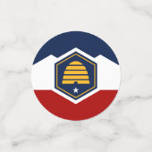 Tafelkonfetti mit der Flagge von Utah Staat, USA Konfetti (Klein Vorderseite)