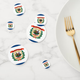 Tafelkonfetti mit der Flagge von West Virginia Konfetti