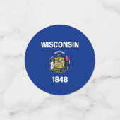 Tafelkonfetti mit der Flagge von Wisconsin Konfetti (Klein Vorderseite)