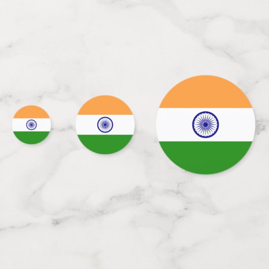 Tafelkonfetti mit indischer Flagge Konfetti (Rückseiten)