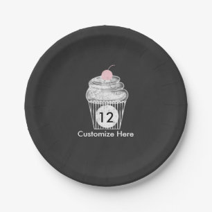 Tafelkreide Cupcake Geburtstagsfeier Teller