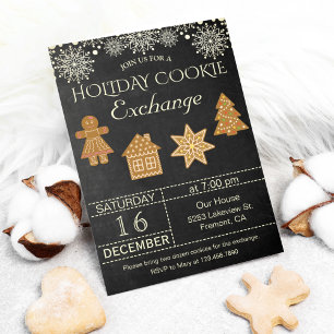 Tafelkreide-Weihnachtsplätzchen-Tauschparty-Einlad Einladung