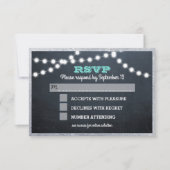 Tafelleuchten Aquamarine Silber-Grenze UAWG RSVP Karte (Vorderseite)