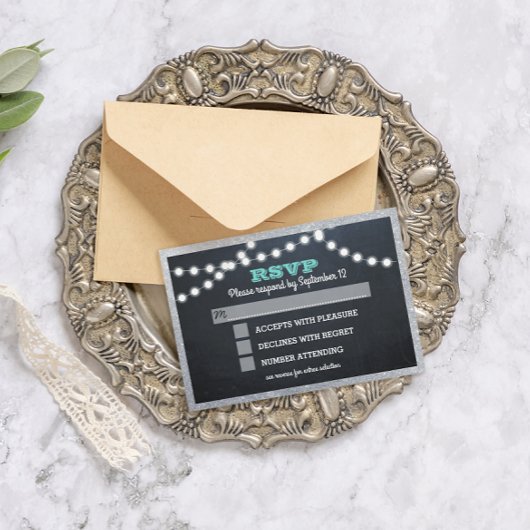 Tafelleuchten Aquamarine Silber-Grenze UAWG RSVP Karte