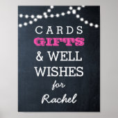 Tafelleuchten dunkelrosa Tafelschild Poster (Vorne)