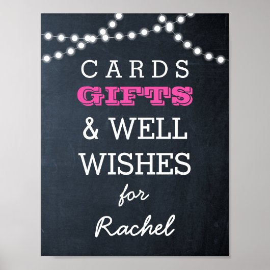 Tafelleuchten dunkelrosa Tafelschild Poster (Vorne)