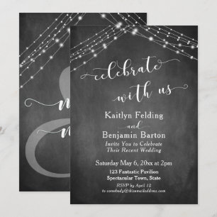 Tafelleuchten feiern mit US-Typografie Einladung