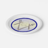 Tafellodge-Papierplatte Pappteller (Schrägansicht)