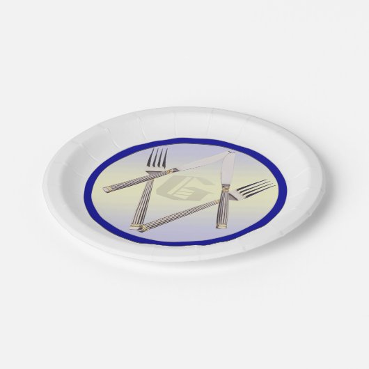 Tafellodge-Papierplatte Pappteller (Schrägansicht)