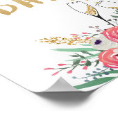 Tafelmarkierung für Brunch und Bubbly Bar Floral B Poster (Ecke)