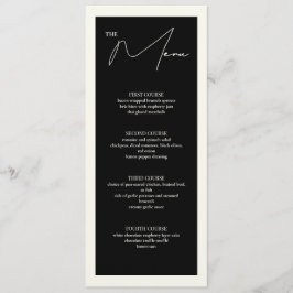 Tafelmenükarte Schwarz/Weiß 4x9.25 Menükarte