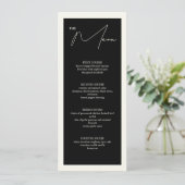 Tafelmenükarte Schwarz/Weiß 4x9.25 Menükarte (Stehend Vorderseite)