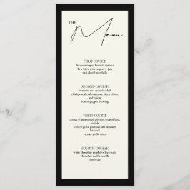 Tafelmenükarte Schwarz/Weiß 4x9.25 Menükarte