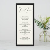 Tafelmenükarte Schwarz/Weiß 4x9.25 Menükarte (Stehend Vorderseite)