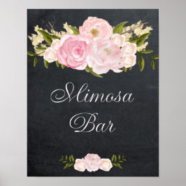 Tafelmimosa Bar rosa Rosen Poster