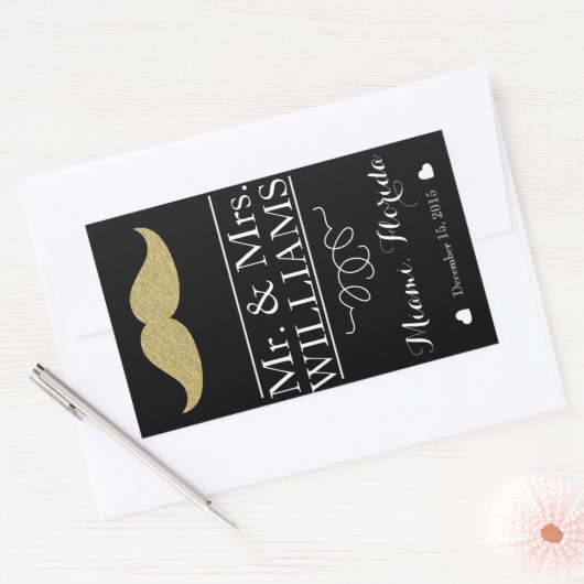 Tafelmuster für Hochzeitsweinflaschen Rechteckiger Aufkleber (Umschlag)