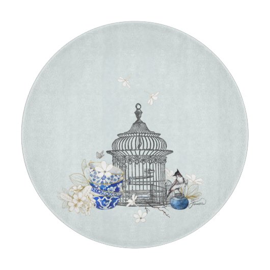 Tafeln von Bulbul - Glasspanplatte Schneidebrett (Vorderseite)