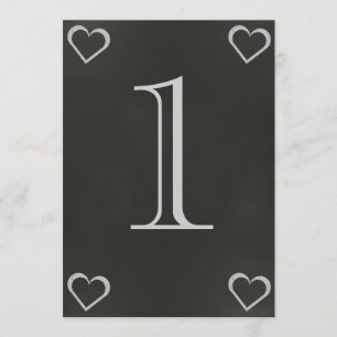 Tafelnummer-Herz-Hochzeitstischkarte Einladung