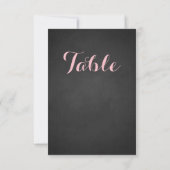 Tafelnummernkarte mit rosa-weißer Kreideschrift-Ta Einladung (Rückseite)