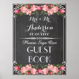 Tafelposter, Hochzeitsgästebuchposter Poster