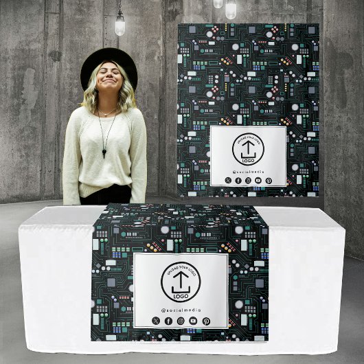 Tafelrunner-Banner-Logo-Platine Wandteppich