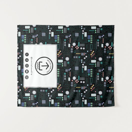 Tafelrunner-Banner-Logo-Platine Wandteppich (Vorderseite (Horizontal))