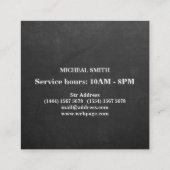 Tafelschere Barber Quadratische Visitenkarte (Rückseite)