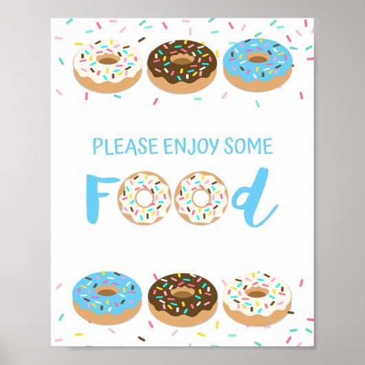 Tafelschild Blue Donut Sprinkle Duschgel Zeichen Poster (Vorne)