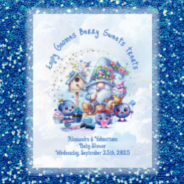 Tafelschild Blueberry Gnome Baby Dusche Thema Poster