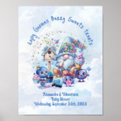 Tafelschild Blueberry Gnome Baby Dusche Thema Poster (Vorne)