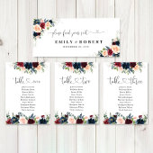 Tafelschild für Burgund und Marinehochzeiten