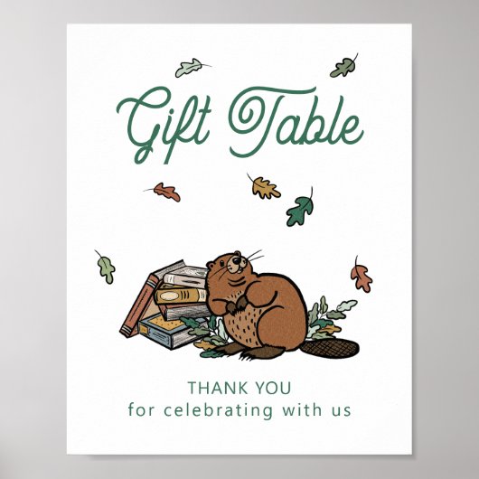 Tafelschild für das Geschenk von Woodland Storyboo Poster (Vorne)