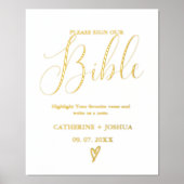 Tafelschild für Hochzeiten, Bibelguestbook Foliendrucke (Vorderseite)